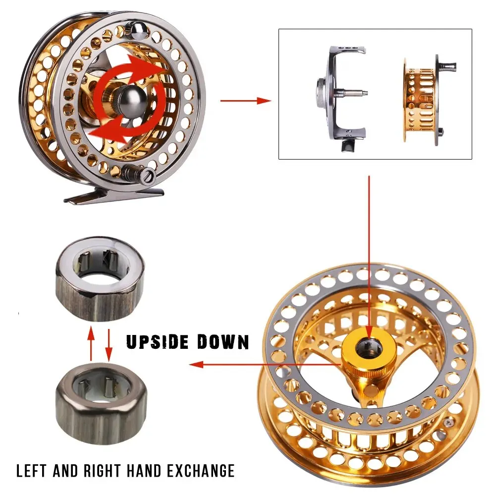 Sougayilang carrete de pesca con mosca de cenador grande 2 + 1 BB carrete de aleación de aluminio de fundición alta carretes con mosca aparejos de pesca - imagen 5