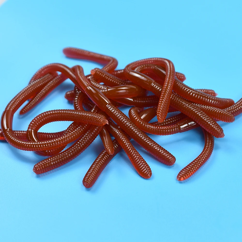 Gusanos de vinilo rojos 180mm – Lombriz artificial para pesca - imagen 4