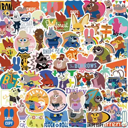 50 Uds. De pegatinas de película de dibujos animados de Disney Zootopia, teléfono, portátil, equipaje, guitarra, cuaderno, botella de agua, calcomanías impermeables, pegatinas, juguetes