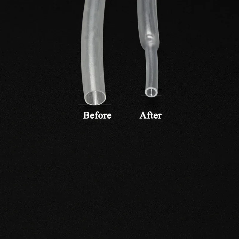 Tubo termorretráctil de 1/3/8 metros, 2:1, diámetro transparente de 0,6mm ~ 150mm, reparación de cables, funda protectora de Cable DIY, tubo envolvente - imagen 3