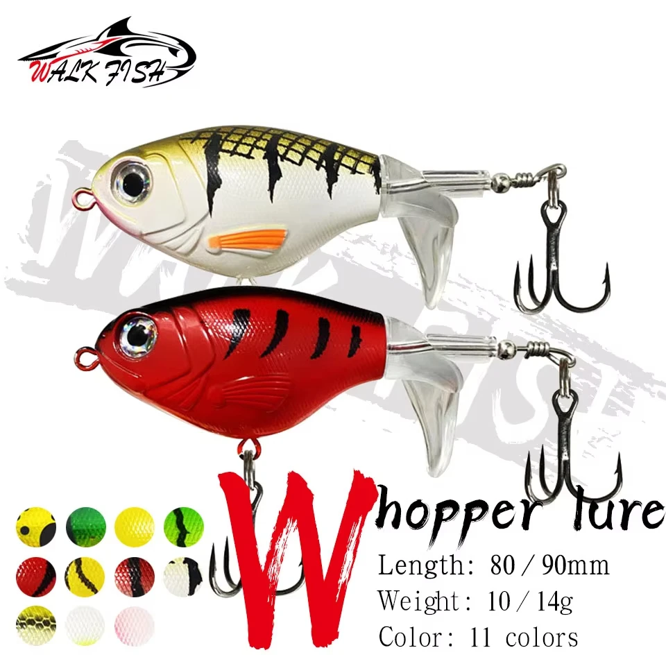 WALK FISH-señuelo de pesca Plopper, 1 Uds., 10/14g, señuelos de bagre para aparejos de pesca, cola giratoria flotante, cebos artificiales, Crankbait