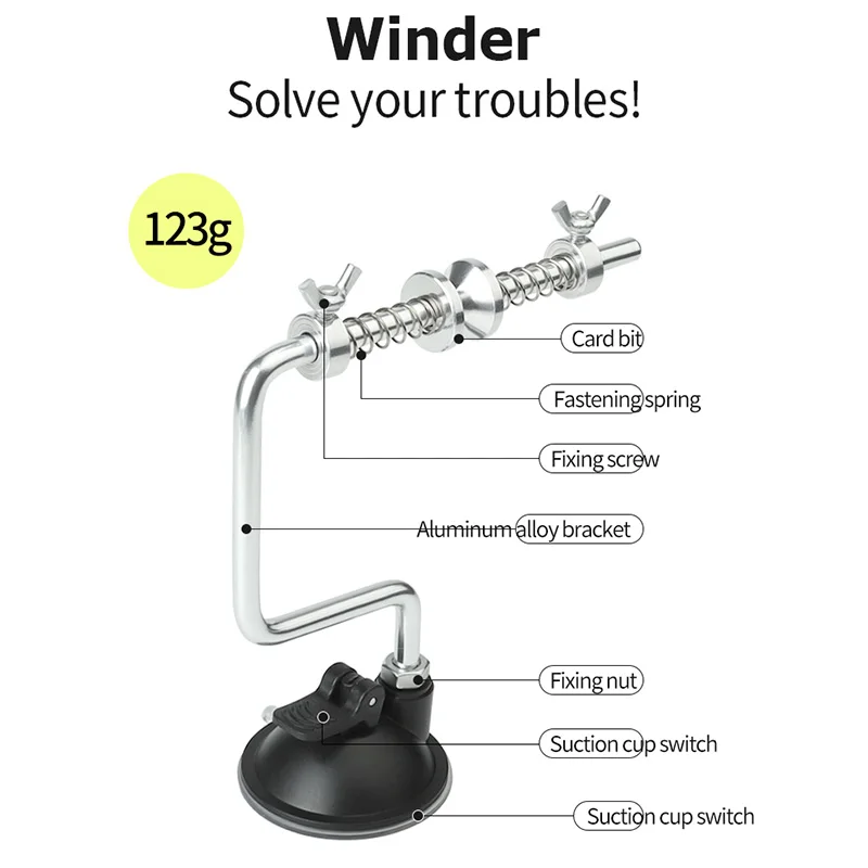 LINNHUE-enrollador de línea de pesca portátil, máquina de carrete giratorio al vacío, sistema de bobinado de carrete de Baitcasting, accesorios de herramientas de pesca - imagen 4