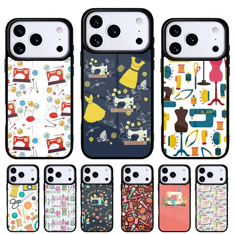 Funda iPhone con diseño de máquina de coser, carcasa trasera
