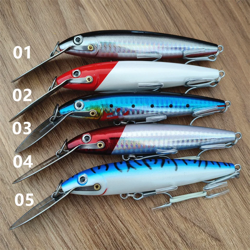 Wobblers de 25g para curricán/Lucio/pez, señuelo de pesca flotante, aparejos Swimbait, cebo Artificial grande, señuelos duros - imagen 5