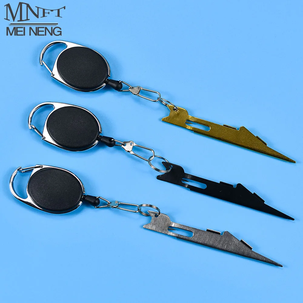 1 Juego de llavero retráctil, herramienta para atar nudos, línea de pesca plateada, Tyer con gancho, limpiador de ojos, engranaje rápido para peces, removedor de anzuelos - imagen 2