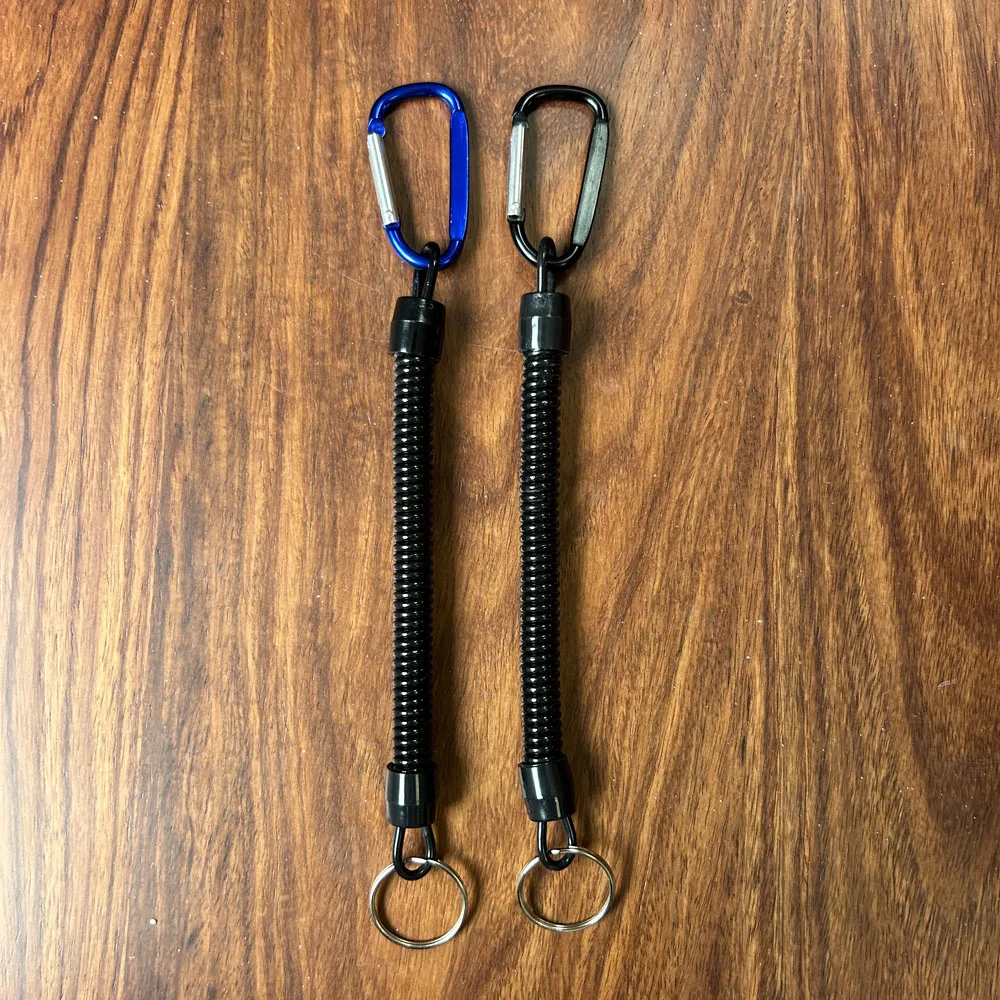 Cuerda elástica de resorte retráctil táctica, herramienta de equipo de seguridad para senderismo, Camping, llavero de teléfono antipérdida, cordones de pesca al aire libre, 1 ud. - imagen 4