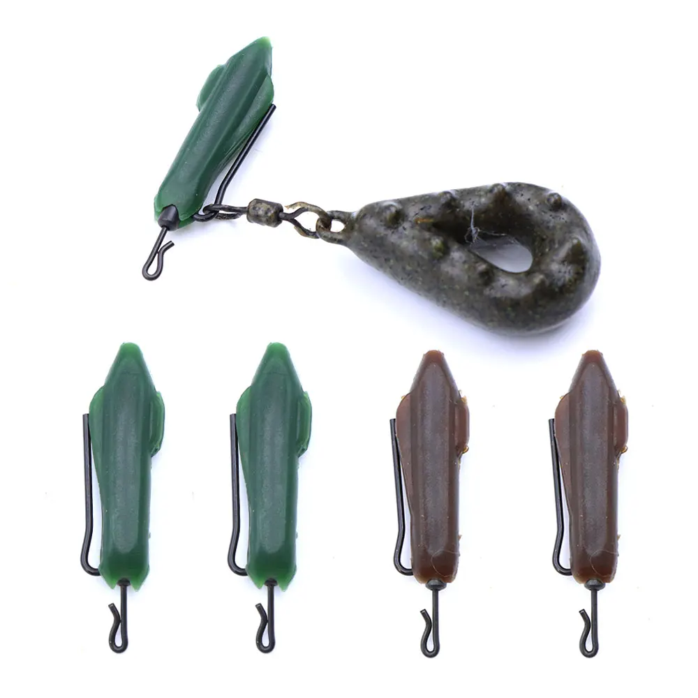 Accesorios de pesca de carpa, aparejo de pelo Ronnie, Clips de liberación de plomo, cola giratoria de pesca de cambio rápido, equipo de aparejos de pesca de goma, 5 uds.