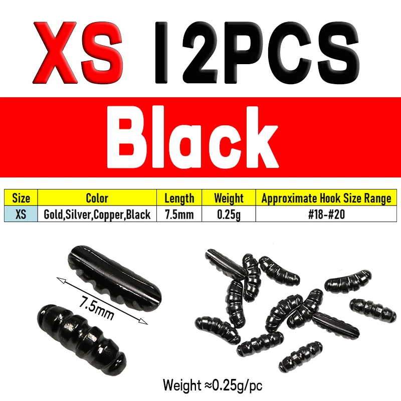 12pcs Black XS