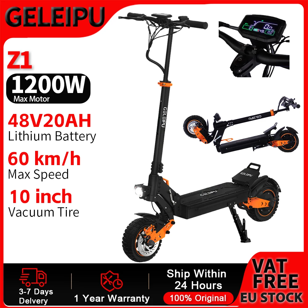 GELEIPU Z1 Patinete eléctrico 1200W para adultos – 48V plegable
