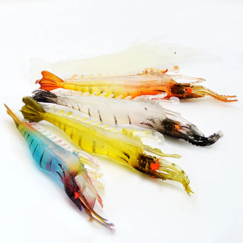 Señuelo de pesca simulación hierba camarón cebo suave ojo luminoso 9cm señuelos artificiales con gancho ranura lote 5 piezas venta - imagen 5