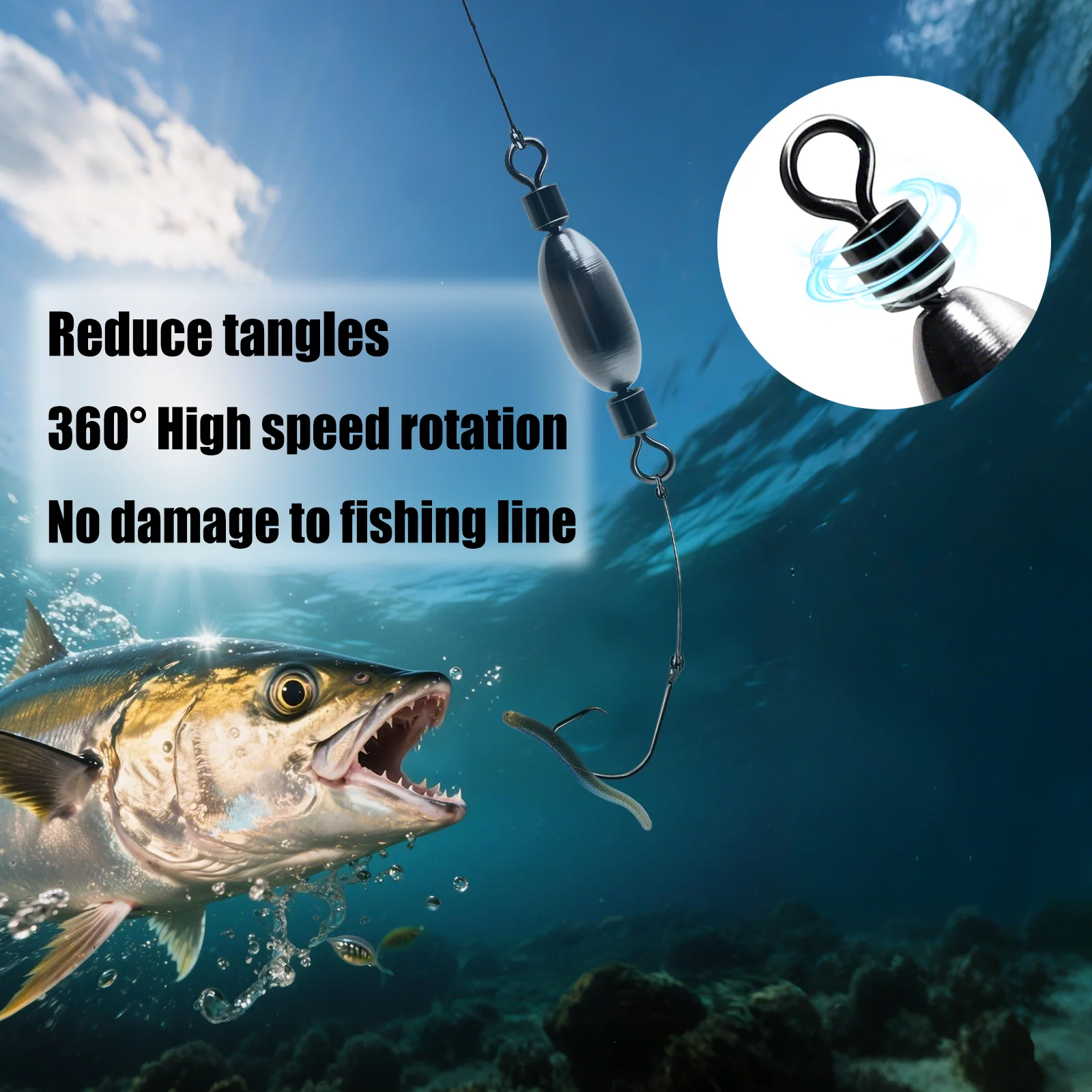 Plomo de pesca de 9KM, pesas tipo bala, banco de tiro, pesas de plomo para pesca con cambio rápido, giratorio, agua salada, agua dulce para lubina - imagen 3