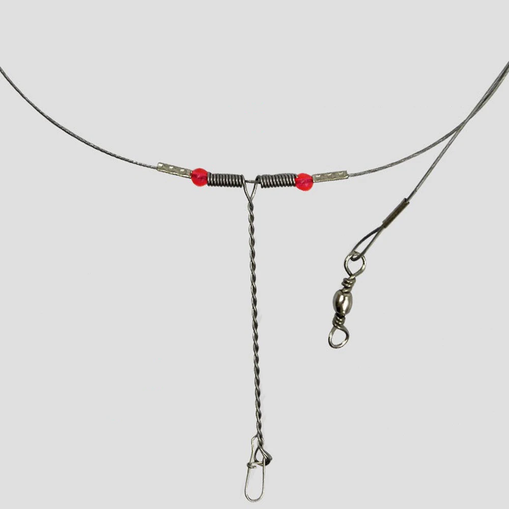 Anzuelo de cuerda de acero de 5 piezas, alambre de pesca giratorio rodante, cuerda de alambre, broches de seguridad, rastreo líder con equipo de alambre de pescado a presión - imagen 4