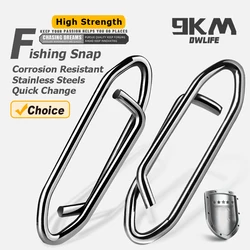 Clips de presión 9KM – Acero inoxidable para señuelos de pesca