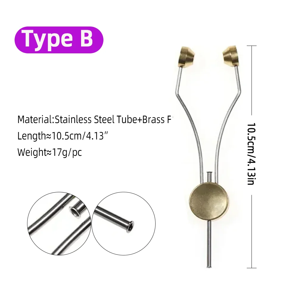 Wifreo ﻿ Soportes de bobina para atado de moscas, punta bimetálica, herramientas de atado de moscas de latón y acero inoxidable para pesca de moscas, cebo señuelo de trucha - imagen 3