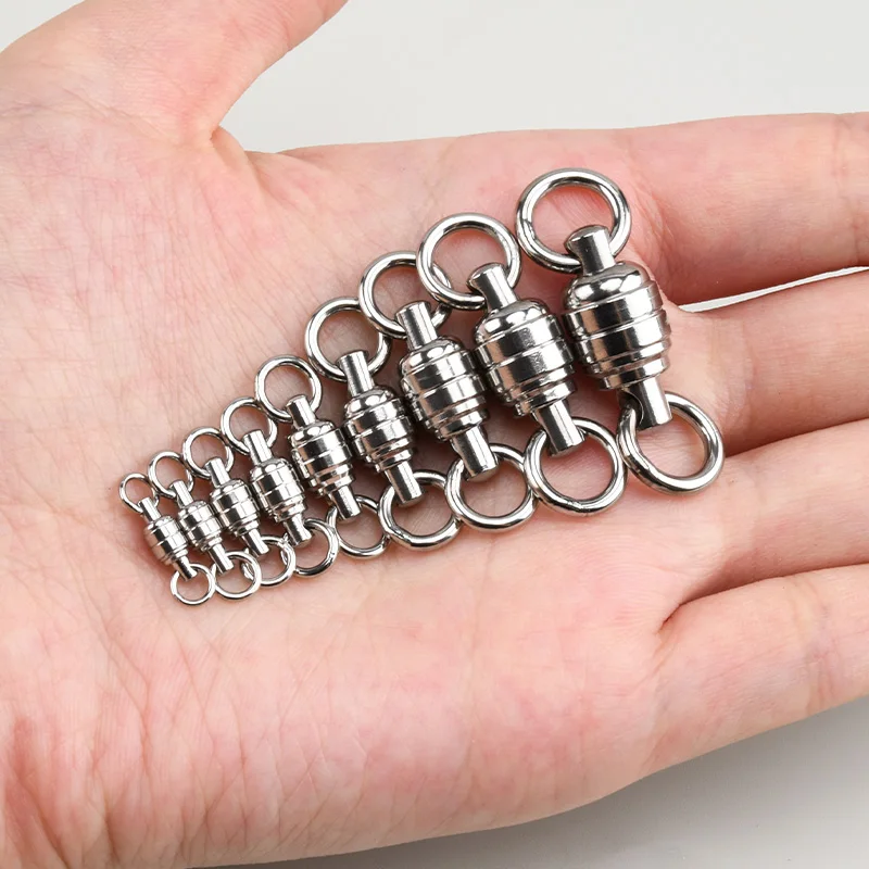 OBSESSÓN TS005 5 unids/bolsa 0 # -8 #   Conector de accesorios de pesca giratorios con rodamiento de bolas de acero inoxidable, juego grande de agua salada de aguas profundas - imagen 3