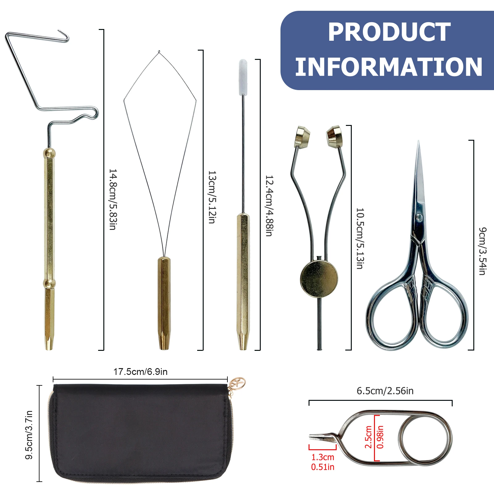 Kit de atado de mosca FREE FISHER con herramientas y tijeras - imagen 2