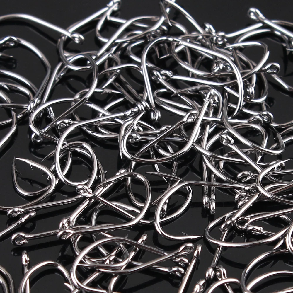 Anzuelo de pesca de acero con alto contenido de carbono NGB con tamaño de ojo4 # -9 #   Accesorios de gancho de carpa individual con púas de agua dulce - imagen 4