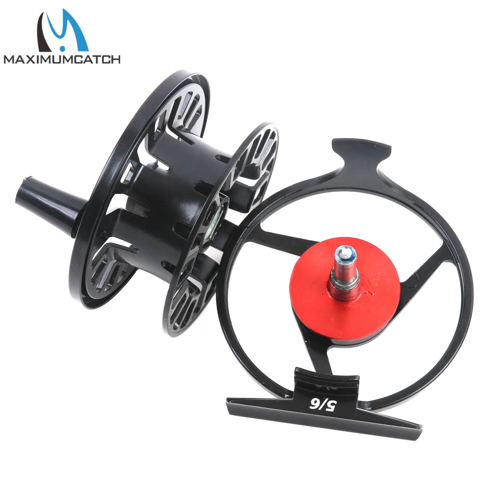 Carrete de pesca con mosca de aluminio fundido a presión Maximumcatch Maxcatch para diestros y zurdos, carrete con mosca de Color negro de 3-8wt - imagen 4