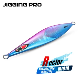 JIGGING PRO 60g 80g 100g 160g 210g Rector Jig lento plantillas de Metal de agua salada aparejos de pesca de aguas profundas