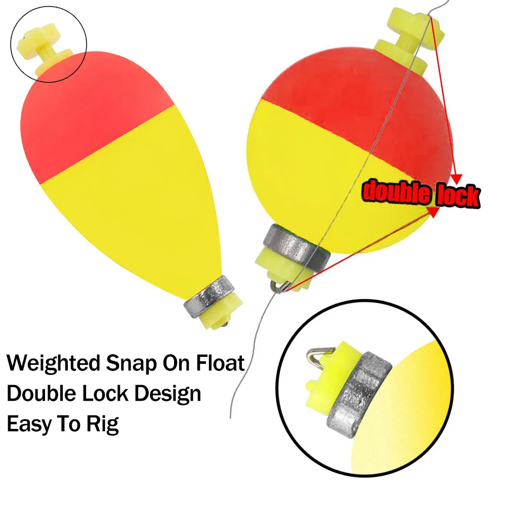 Bobbers flotantes de 5 piezas para pesca, Kit de corcho de pesca a presión, fijo - imagen 3