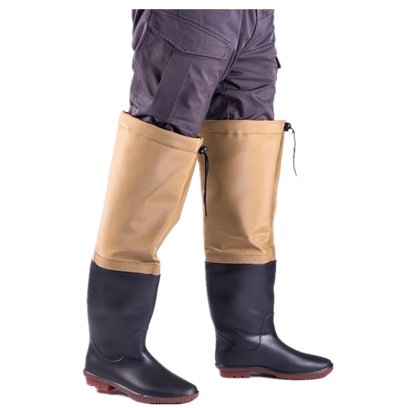 Botas de lluvia altas y gruesas, impermeables, para pesca con mosca, pantalones para vadear, para caza - imagen 5