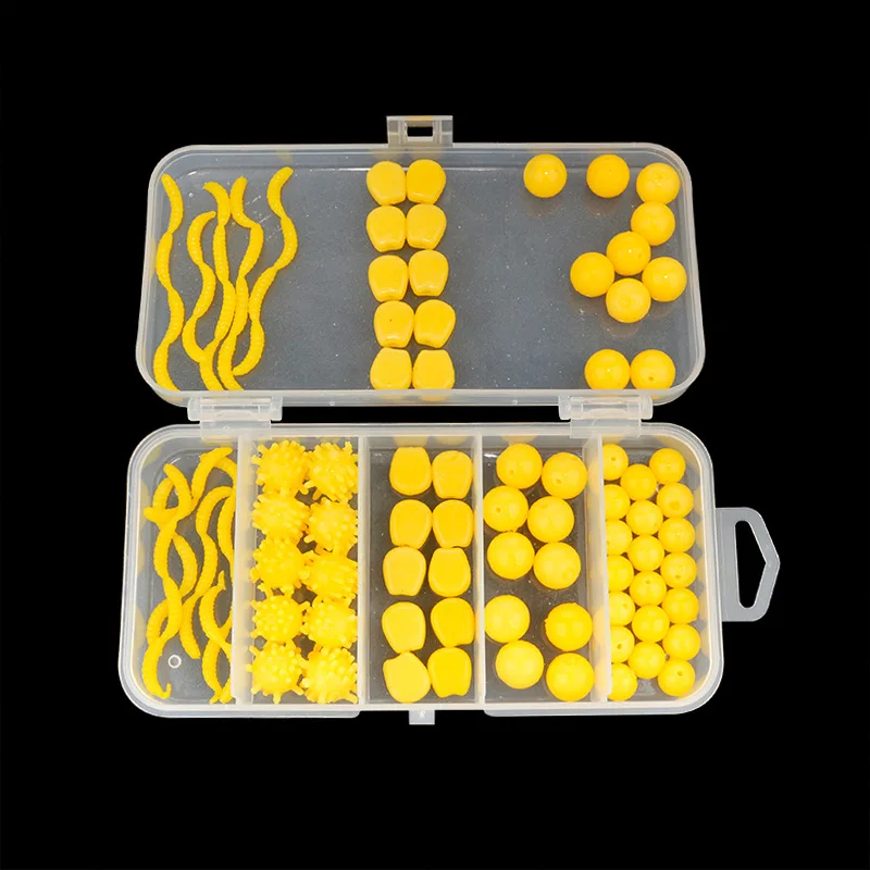 Juego de Señuelos de pesca flotantes, caja de 80 piezas, cebos blandos de maíz amarillo - imagen 4