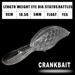 Dr.Holife Crankbait flotante artesanal sin pintar – para pesca