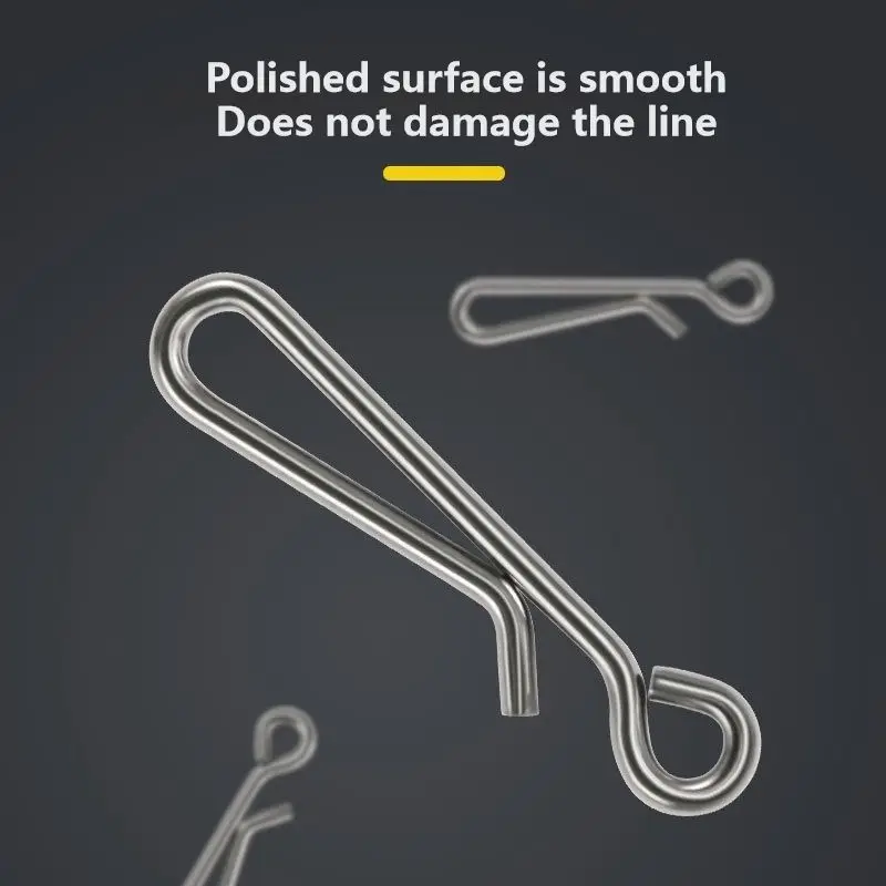 PRO BEROS 100 unids/bolsa Clip rápido bloqueo Snap giratorio anillos sólidos 0 # -6 #    Herramienta de conector de anzuelo de pesca con broches de seguridad de gancho de acero inoxidable - imagen 5