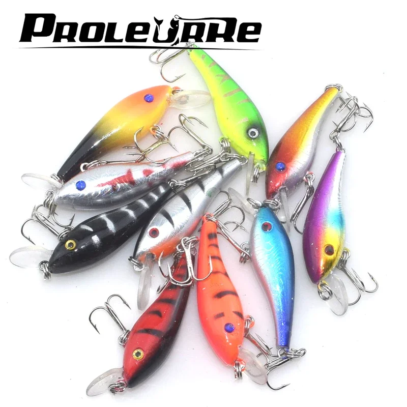 Señuelo de pesca Topwater Minnow, 1 unidad, 5,7 cm, 4,5g, Wobblers de plástico, cebo duro Artificial con anzuelo para lubina, carpa, Crankbait SwimBait