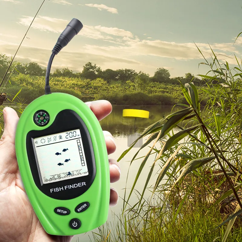 LUCKY FF818-buscador de peces portátil con cable, alarma de Sonar, buscador de peces, 100m, ecosonda de pesca, buscador de peces portátil con brújula - imagen 4