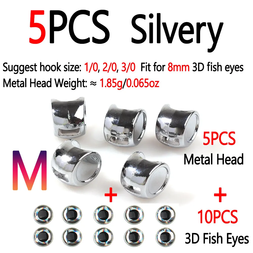 5pcs Slivery M