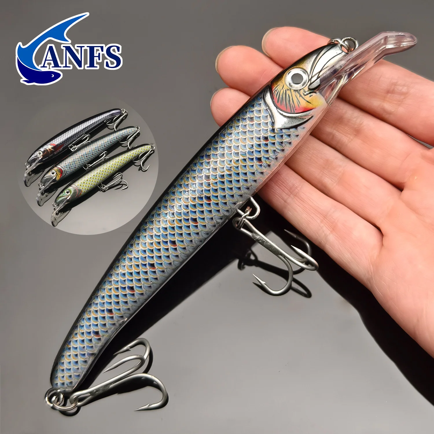 Señuelo de pececillo grande, 17,5/6,88 pulgadas, señuelo de pesca realista, cebo Artificial duro, material de pesca fresco para pescador, 1 ud.