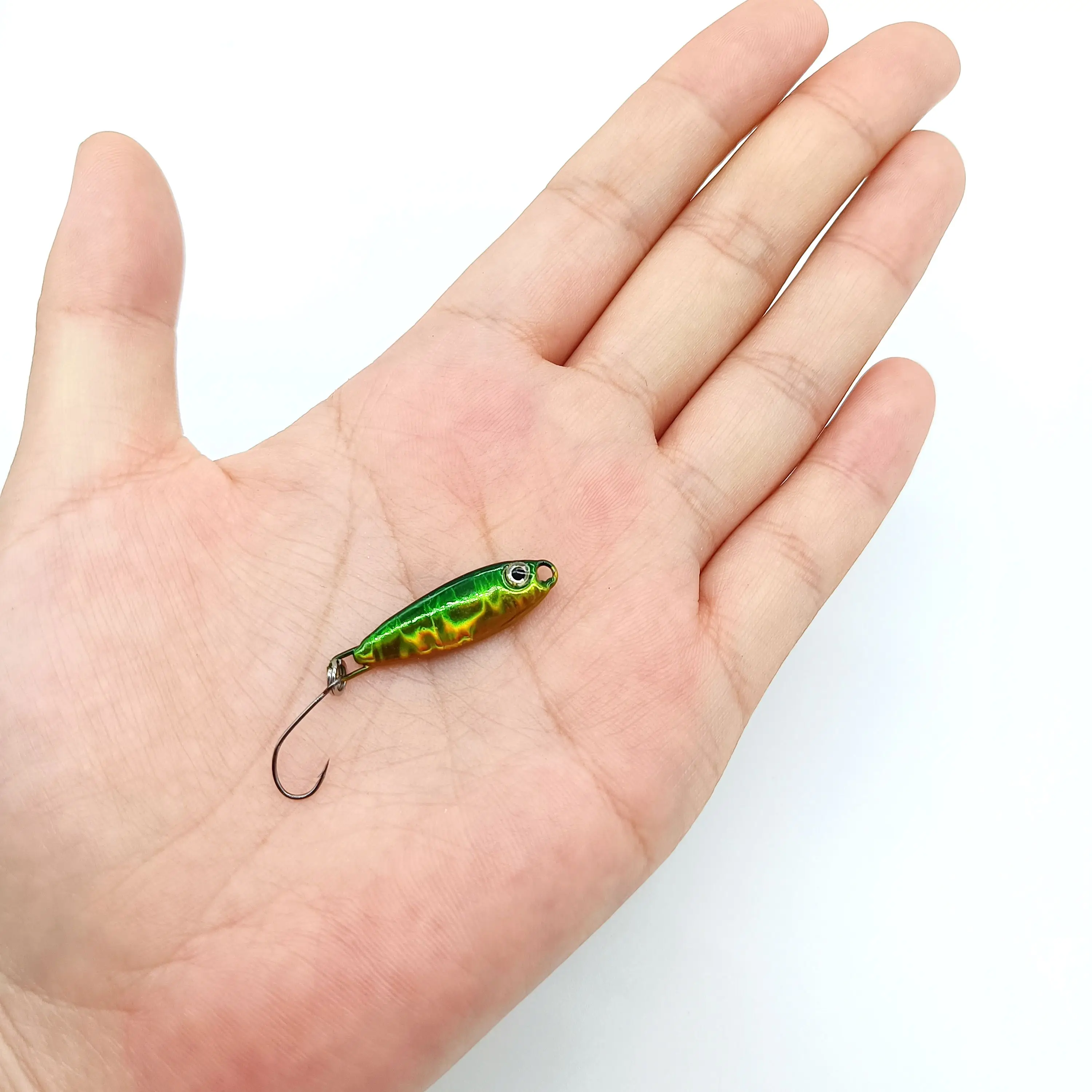 DUODUOYU-Mini señuelo de pesca de plantilla de Metal, 3,5g/5g, cuchara, pez pequeño con un solo gancho, aparejos de pesca de lubina - imagen 3