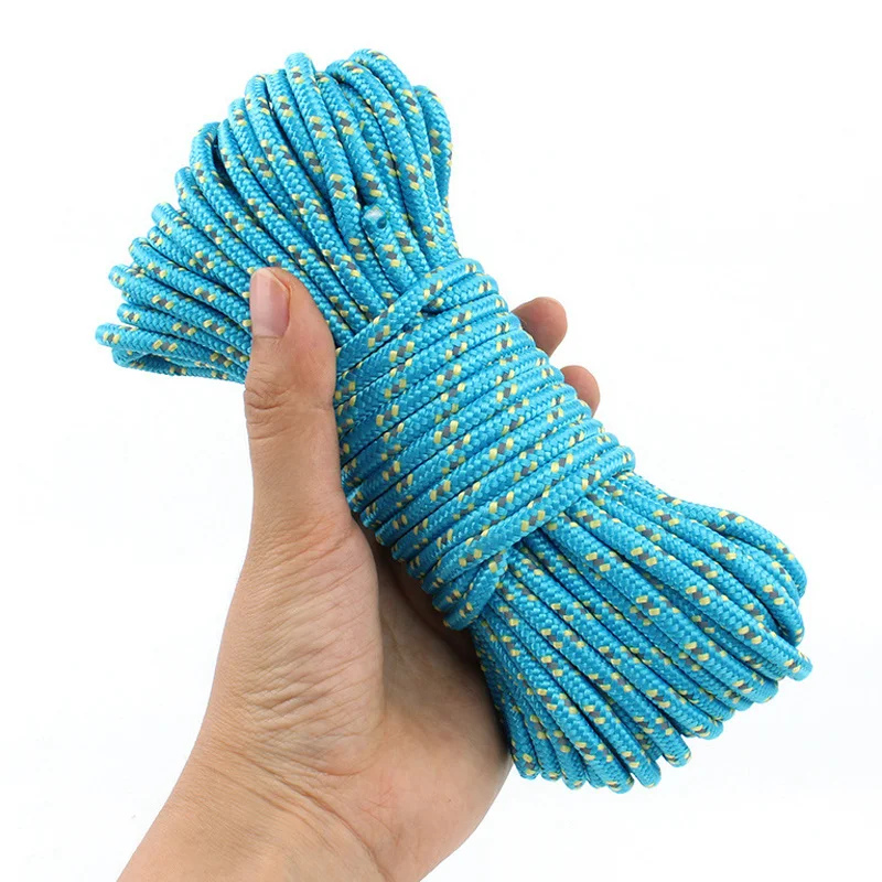 Cuerda de Paracord reflectante para tienda de campaña al aire libre, cuerda de tracción a prueba de viento, accesorios de dosel, 5mm de espesor, 10M-20M - imagen 3