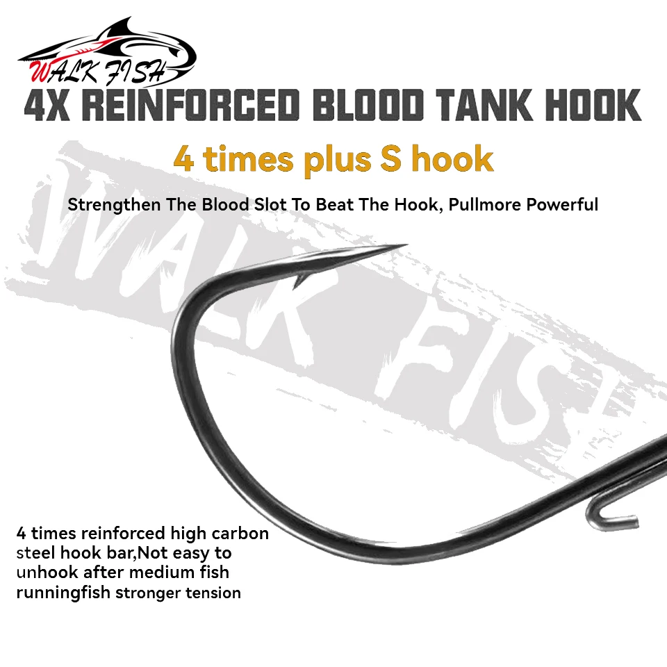 WALK FISH-anzuelo afilado con cabeza de plantilla de plomo, peso en gramos pequeño, 0,6g-3,5g, anzuelo negro, aparejos de pesca reforzados, 5 uds. - imagen 4