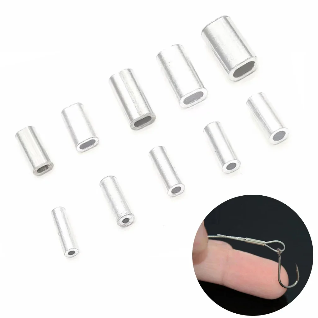 Manga de engarzado de pesca de tubo de aluminio, tubo de sedal de pesca, accesorios de conector de manga de engarzado de aluminio para sedal, 150-200 piezas - imagen 3