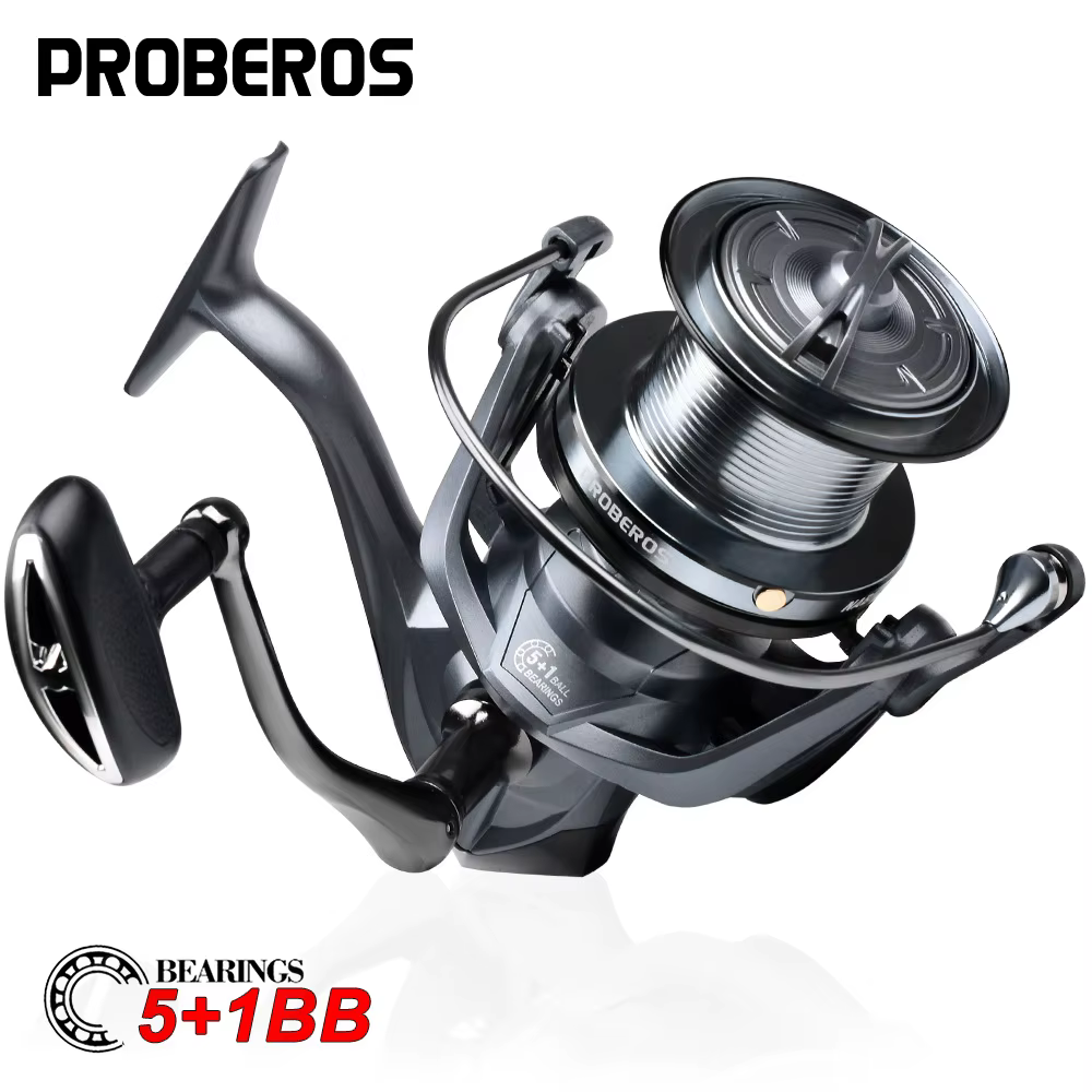PROBEROS 5 + 1BB rodamientos de bolas 18Kg/39,7LB potencia máxima rodamientos de acero inoxidable sistema de accionamiento 4,8:1 carrete giratorio de pesca - imagen 3