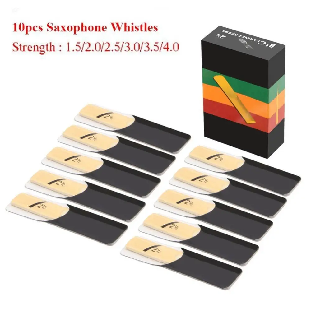 Nuevo 10 Uds silbato de saxofón lengüeta 1,5/2,0/2,5/3,0/3,5/4,0 lengüeta para clarinete fuerza Alto accesorios para instrumentos de viento clarinete - imagen 3