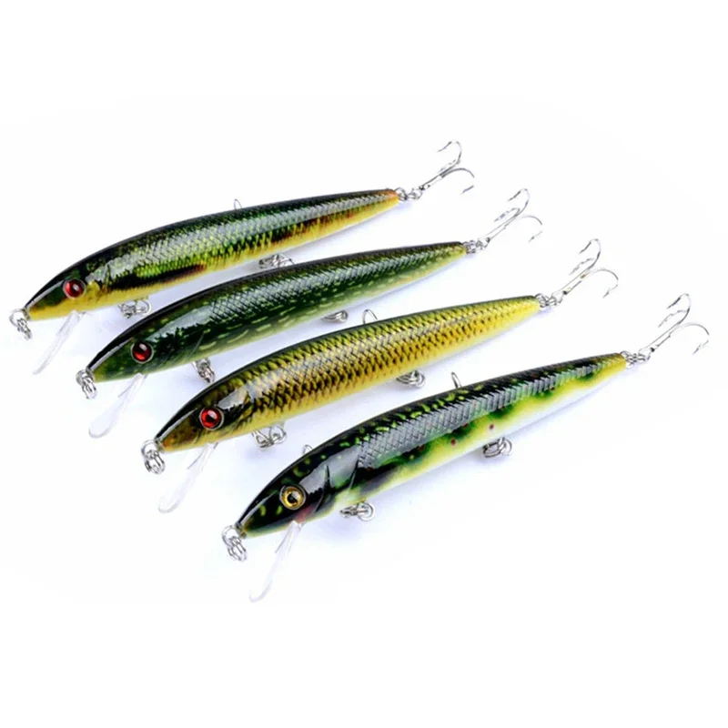 Señuelos de pesca de pececillo, 1 unidad, 12cm, 13,5g, Wobbler flotante, Swimbait, cebo duro Artificial para Lucio, aparejos Crankbait con ganchos - imagen 5