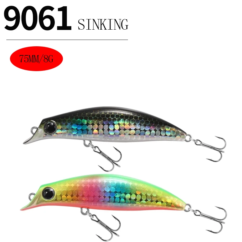 75mm 8g Sinking Minnow Fishing Lures Artificial Baits Wobbler for Pike Bass Trout Fishing Jerkbait Swimbait Tackle Accessories - imagen 5