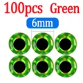 100pcs Green 6mm