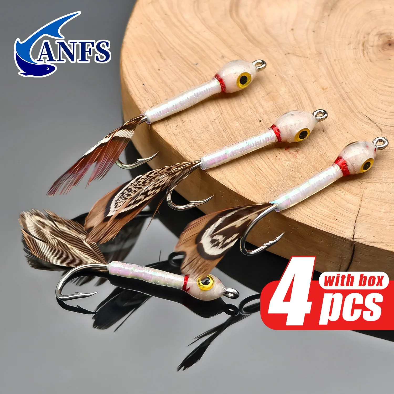 ANFS Paquete de 4 moscas de pesca con mosca atadas a mano, mosca de trucha, mosca de lubina, pesca con mosca, pesca con mosca-ángel Köder - imagen 5