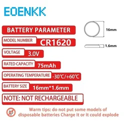CR1620 Batería Litio – Compatible con Reloj, Llavero y Juguetes