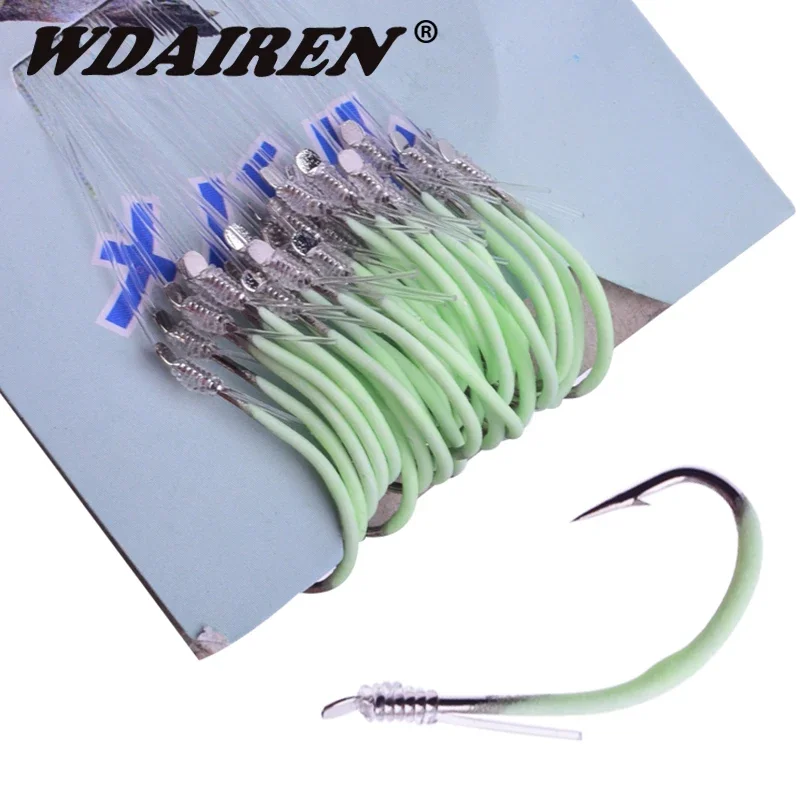 30 unids/pack anzuelo de pesca luminoso 12-18 #   Anzuelos de púas, accesorios para aparejos de Pesca, anzuelos de Pesca de acero rico en carbono