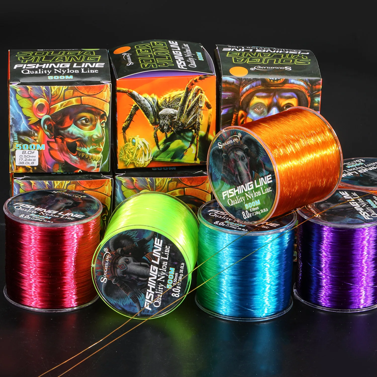 Sougayilang-sedal de Pesca de nailon de 500m, arrastre máximo de 7-38LB, revestimiento de monofilamento japonés, aparejos de Pesca de carpa - imagen 3