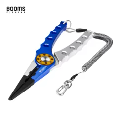 Booms Fishing X01 Alicates de pesca de aluminio, multiherramienta para quitar anzuelos, línea de pesca trenzada, juego de alicates de corte y anillo dividido