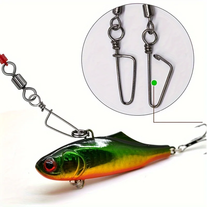 Pasadores de seguridad giratorios de acero inoxidable, conector de estilo americano, anillo de ocho caracteres, subcebo de pesca, accesorios de hebilla rápida, 20 piezas - imagen 2