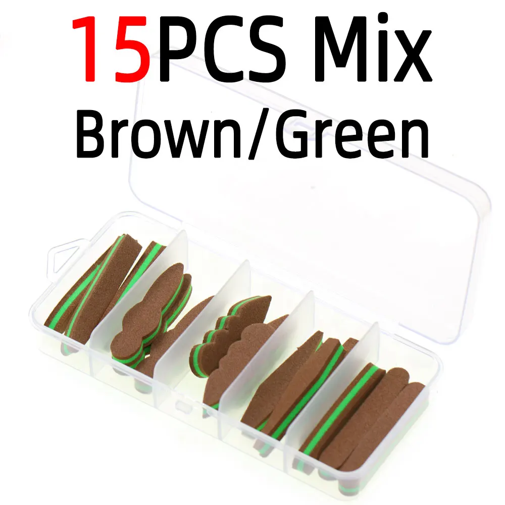15pcs Brown Green