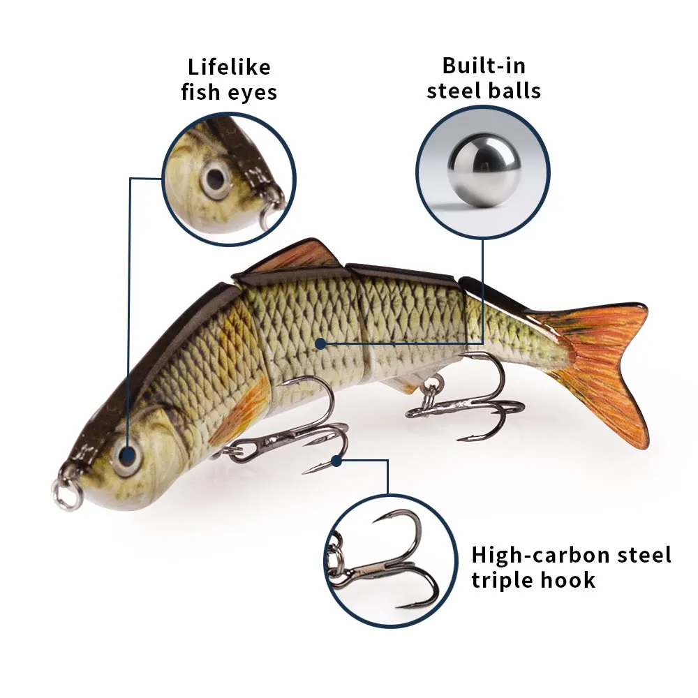 Señuelo swimbait multiarticulado 4 segmentos hundido para pesca - imagen 3