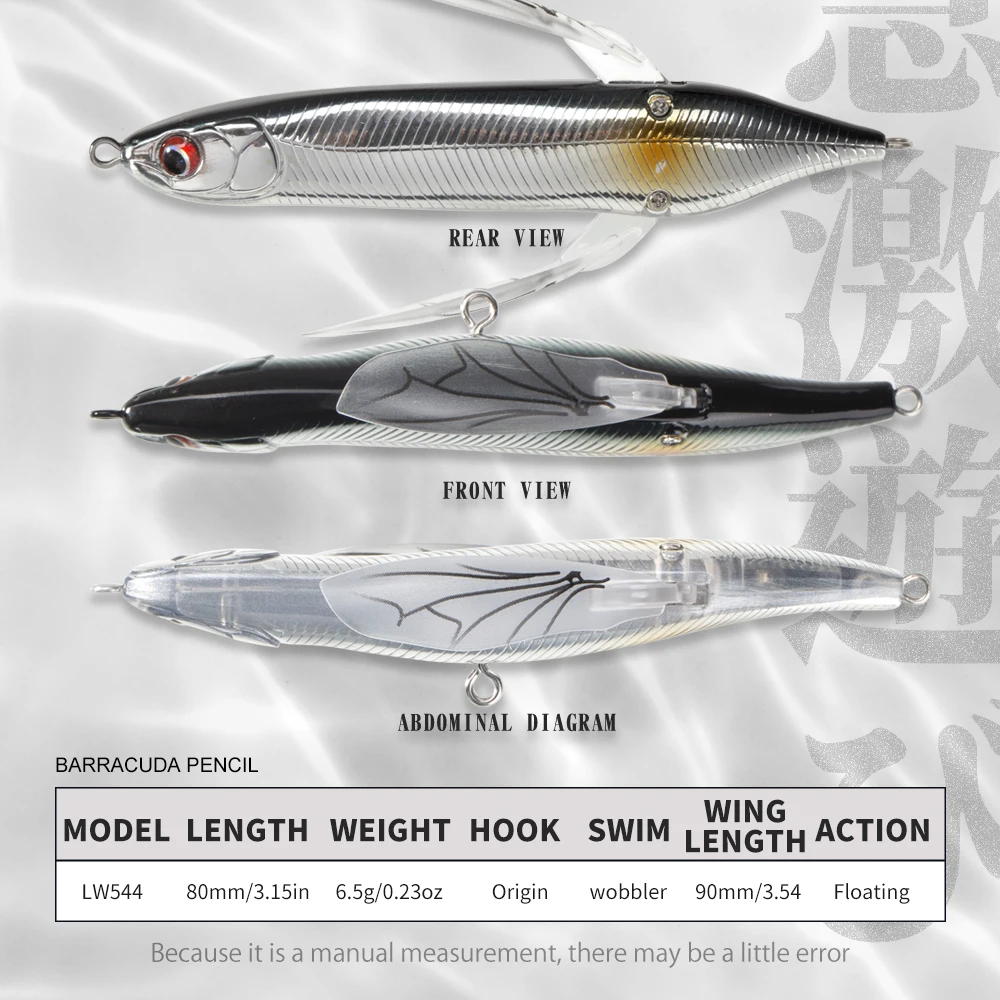 Hunthouse nuevo libélula Crawler lápiz señuelo de pesca 80mm 6,5g superficie Popper flotante Topwater Stickbait superficial Buzzbait - imagen 3